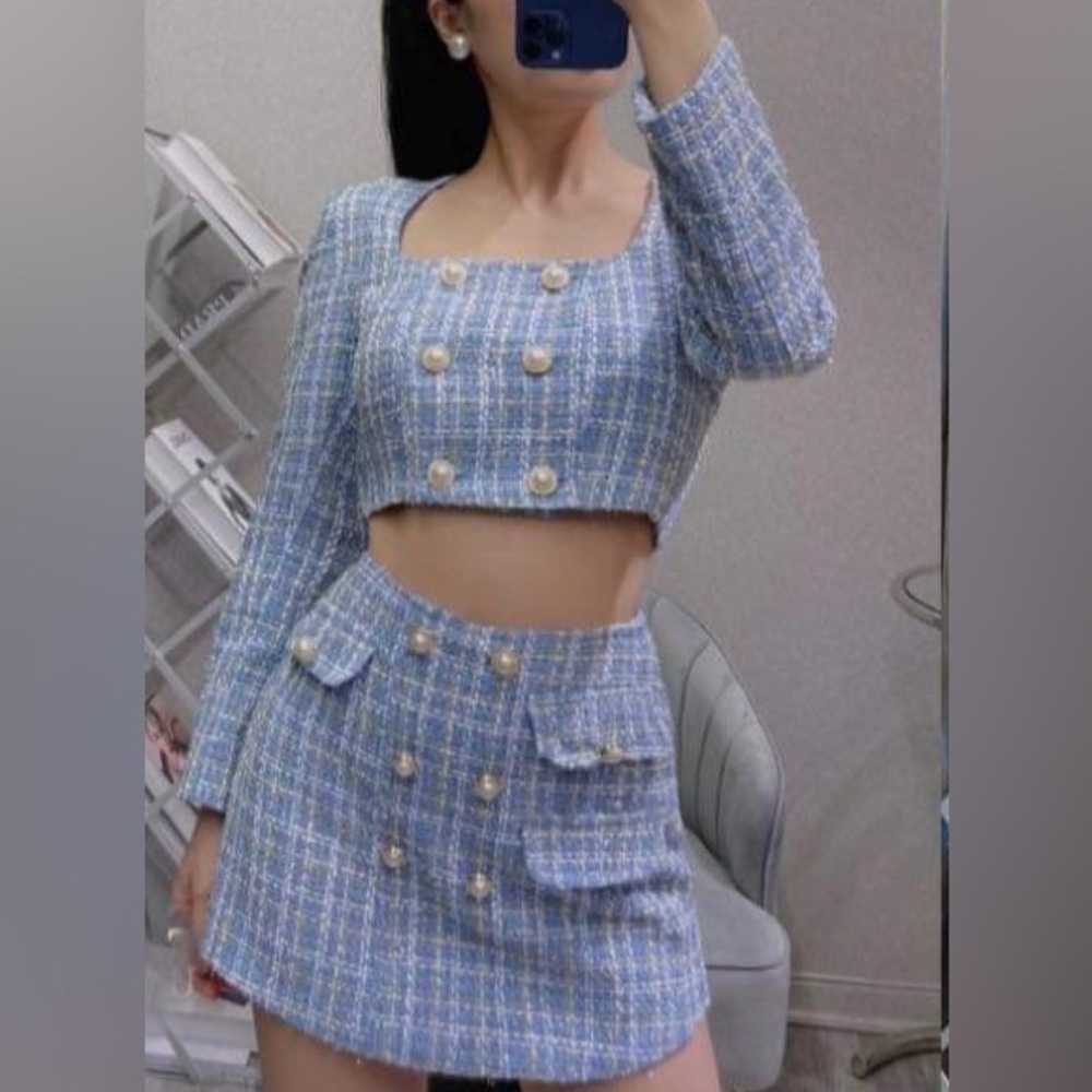 Blue Tweet set, Size S